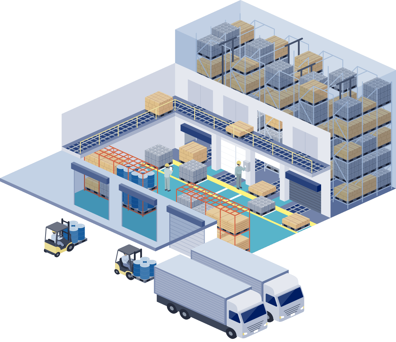 物流倉庫のイラスト
