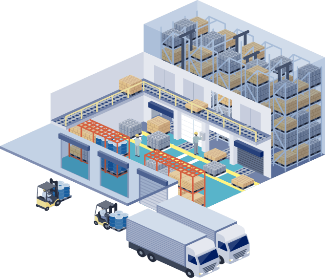 物流倉庫のイラスト